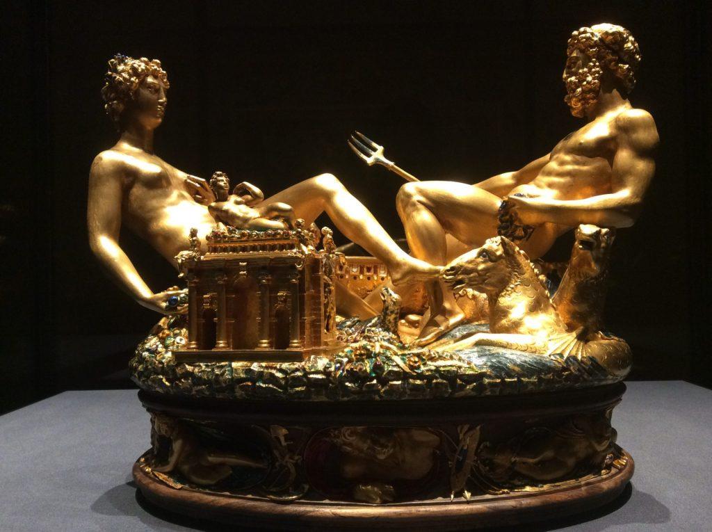 Salt Cellar by Benvenuto Celini at the Kunstkammer of the Vienna Museum of Art History. Photo: Art with me! E.U., 2020