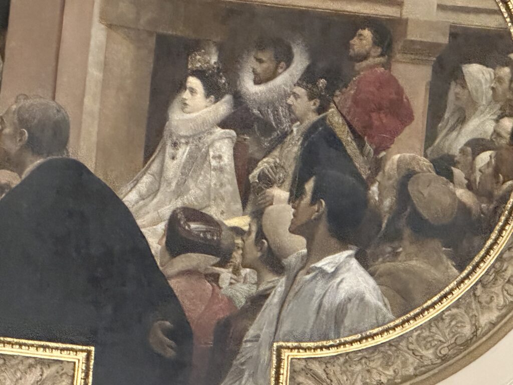 Автопортрет Климта в росписях Бургтеатра. Фото Юлии Абрамовой, 2025