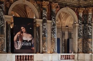 Titian exhibition in Vienna. Entrance into the Exhibition. Photo by Julia Abramova, Vienna, 2021