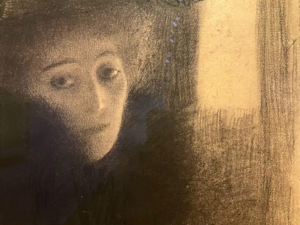 Portrait of a Lady with Cape and Hat by Gustav Klimt, a fragment. Photo by Art with me!, July 2022