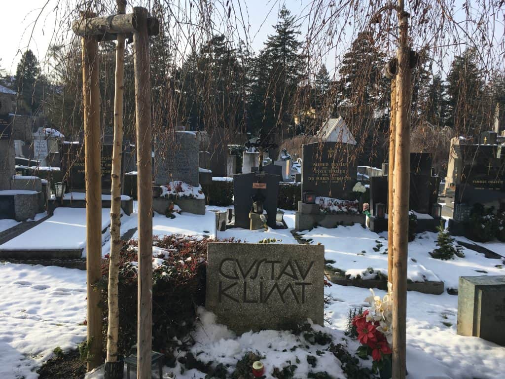 Gustav Klimt’s grave at the Vienna’s Hietzing cemetery. Photo by Julia Abramova, January 2023