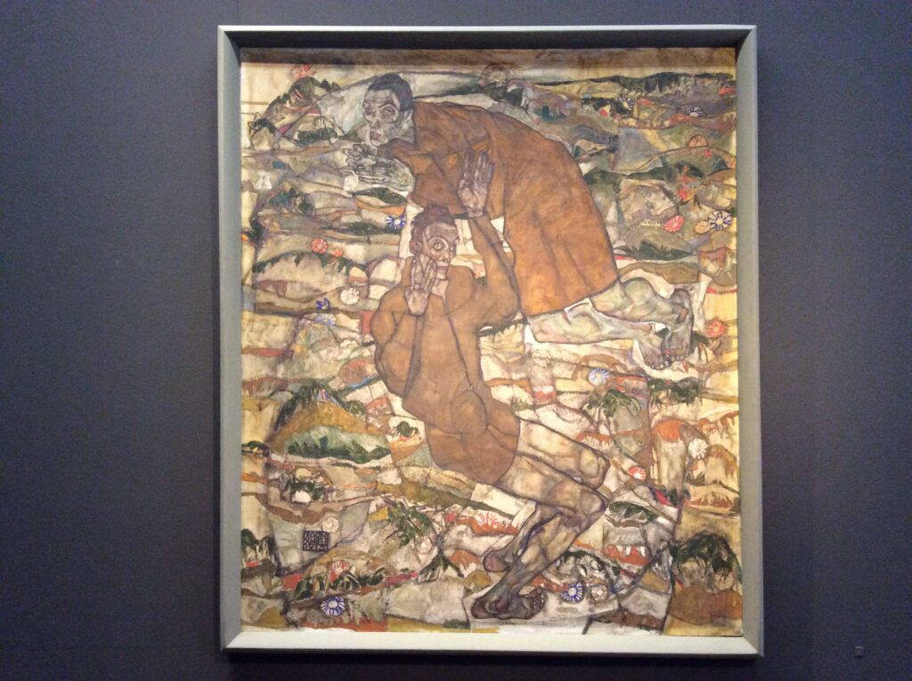 Egon Schiele's "Transfiguration (The Blind II)
(1915) ion display at the Leopold Museum in Vienna. Photo: Art with me! Museum Tours in 2025.